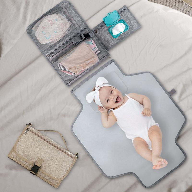 Tapis à langer nomade imperméable polyvalent avec matelas détachable