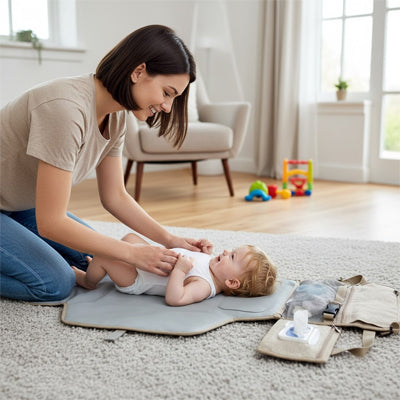 Tapis à langer nomade imperméable polyvalent offrant confort à bébé