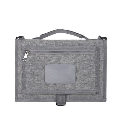 tapis à langer nomade polyvalent gris avec fermeture éclair