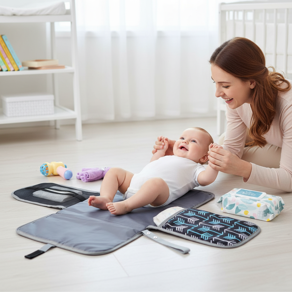 Tapis à langer nomade pratique idéal pour les sorties
