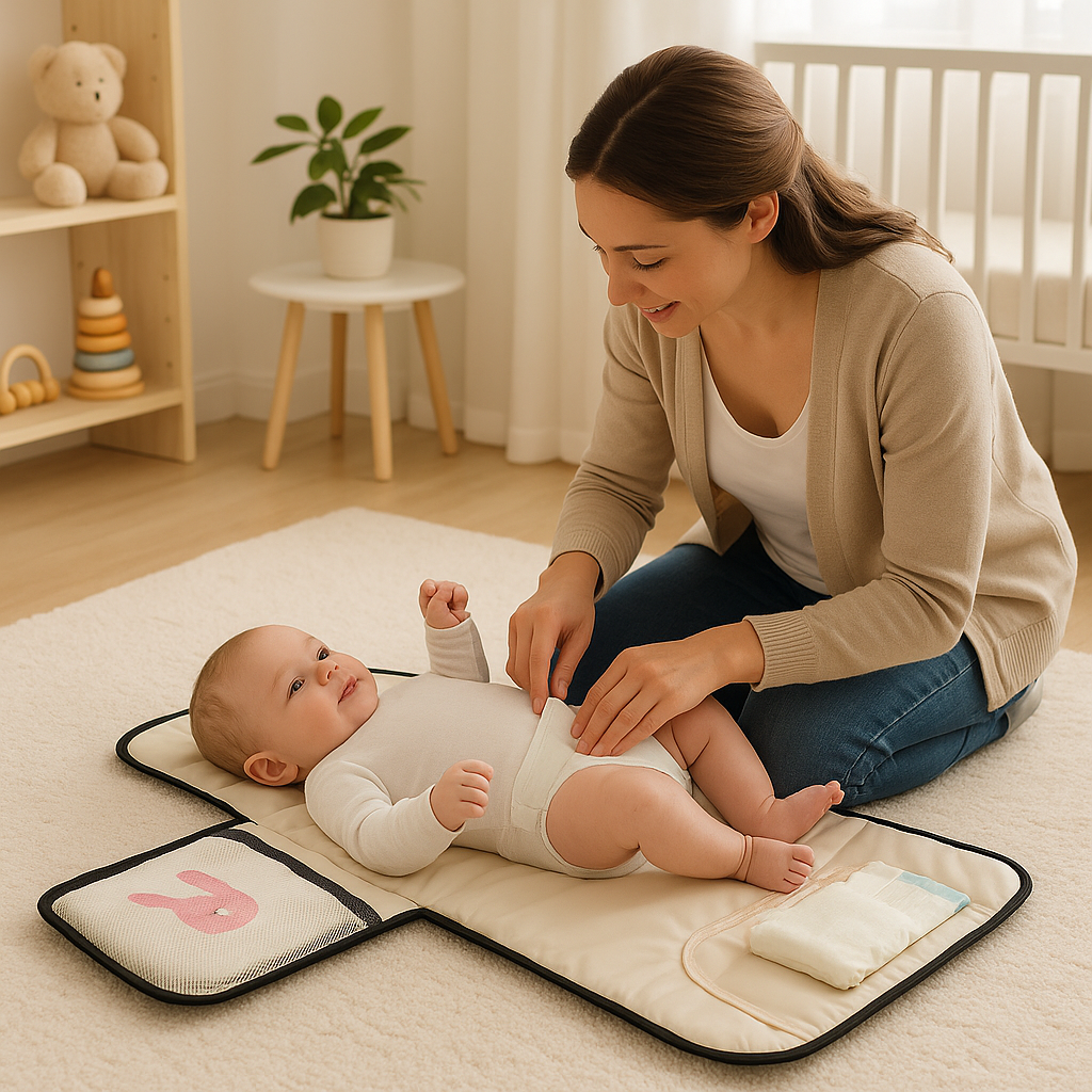 tapis a langer voyage pliable et imperméable confortable pour bébé
