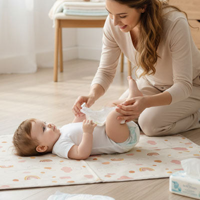 Tapis langer nomade compact et imperméable hygiénique pour bébé