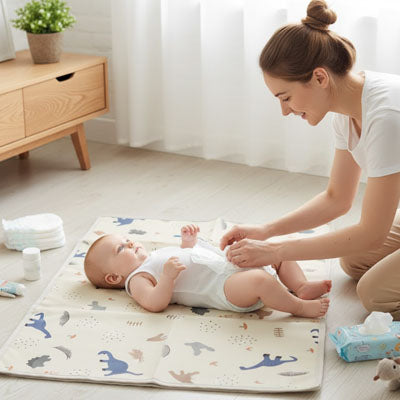 Tapis langer nomade compact et imperméable offrant confort au bébé
